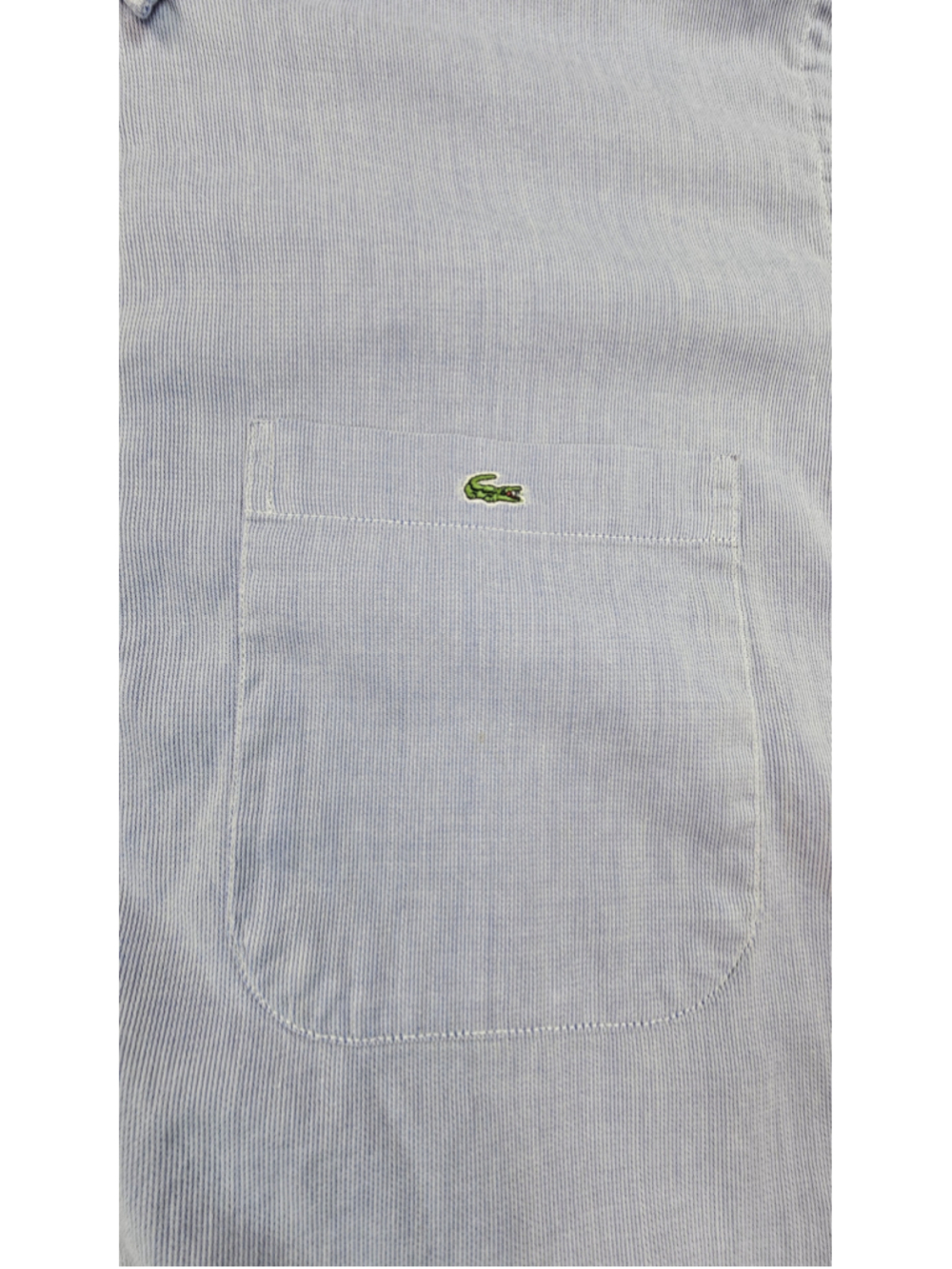 Vintage Lacoste Made in France Button Down Shirt Mens 42 L Blue Short Sleeve - Picture 2 of 7